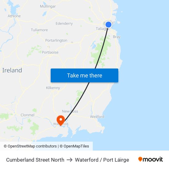 Cumberland Street North to Waterford / Port Láirge map