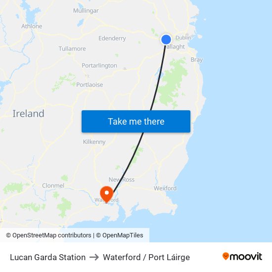 Lucan Garda Station to Waterford / Port Láirge map