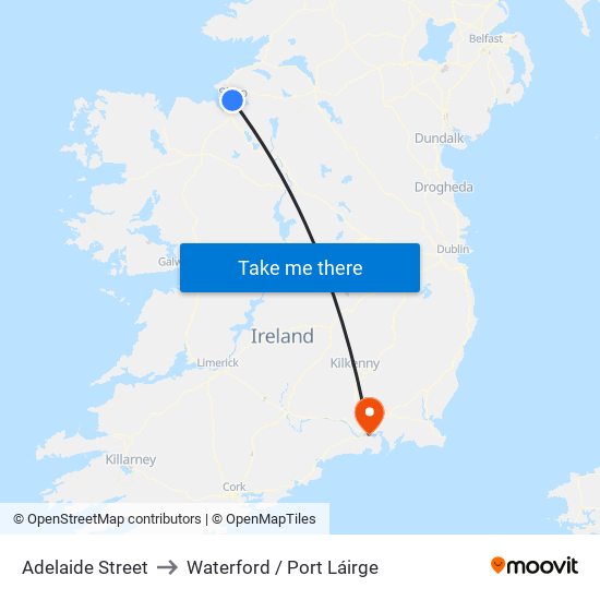 Adelaide Street to Waterford / Port Láirge map