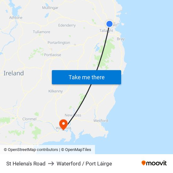 St Helena's Road to Waterford / Port Láirge map