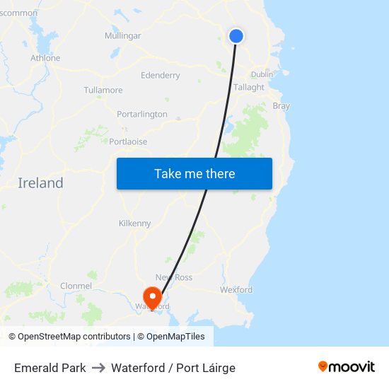 Emerald Park to Waterford / Port Láirge map