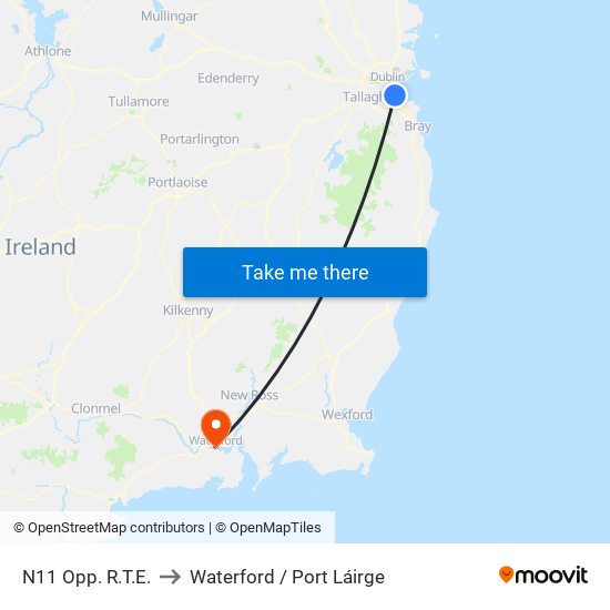 N11 Opp. R.T.E. to Waterford / Port Láirge map