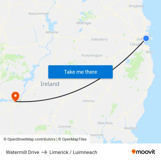 Watermill Drive to Limerick / Luimneach map