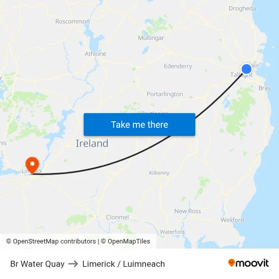 Br Water Quay to Limerick / Luimneach map