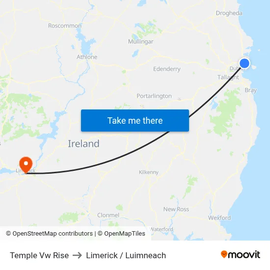 Temple Vw Rise to Limerick / Luimneach map