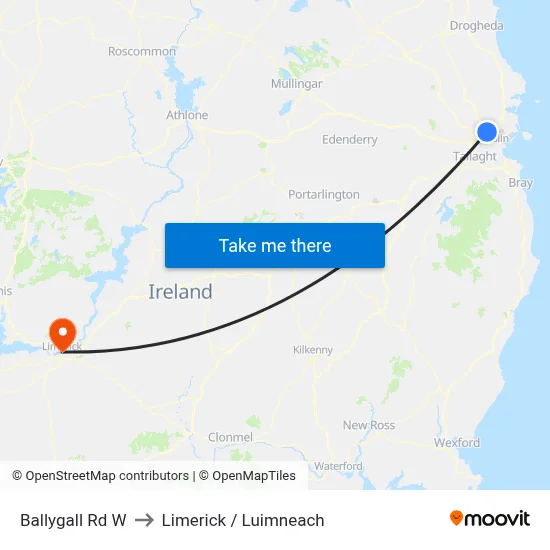 Ballygall Rd W to Limerick / Luimneach map