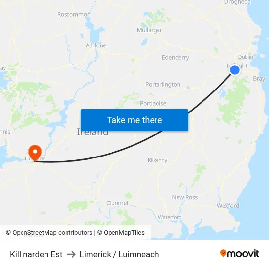 Killinarden Est to Limerick / Luimneach map
