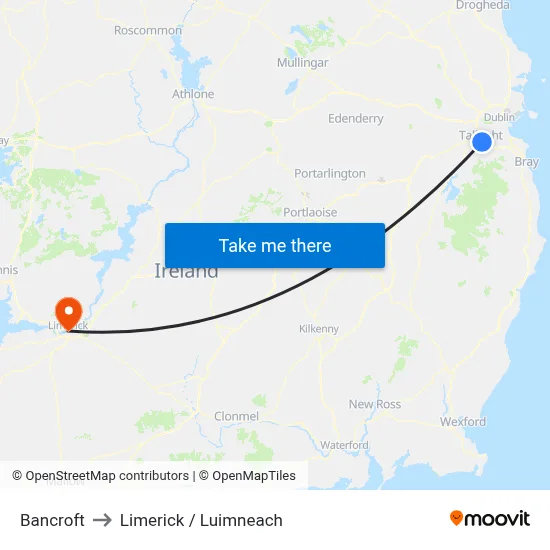 Bancroft to Limerick / Luimneach map