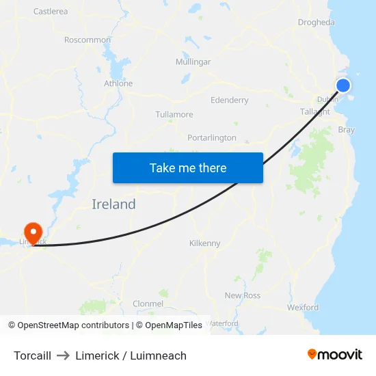 Torcaill to Limerick / Luimneach map