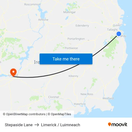 Stepaside Lane to Limerick / Luimneach map