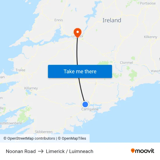 Noonan Road to Limerick / Luimneach map