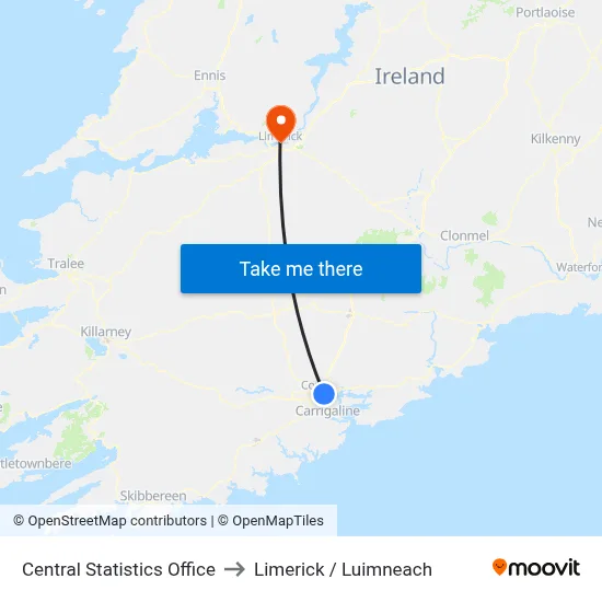 Central Statistics Office to Limerick / Luimneach map
