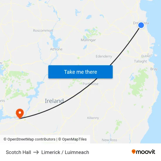 Scotch Hall to Limerick / Luimneach map