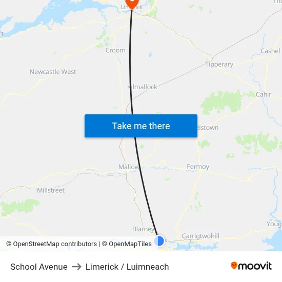 School Avenue to Limerick / Luimneach map