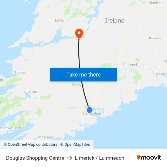 Douglas Sc to Limerick / Luimneach map