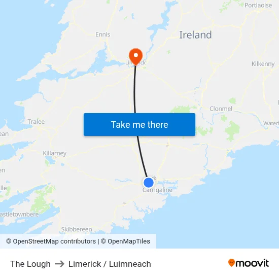 The Lough to Limerick / Luimneach map