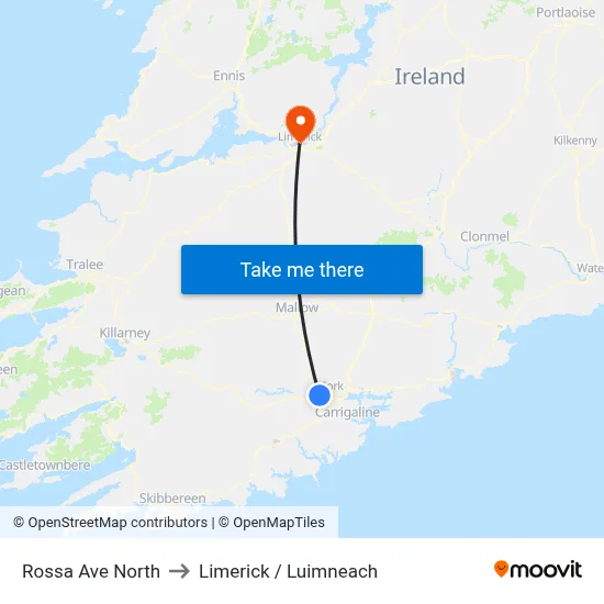 Rossa Ave North to Limerick / Luimneach map