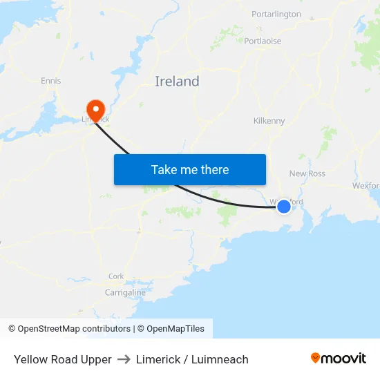 Yellow Road Upper to Limerick / Luimneach map