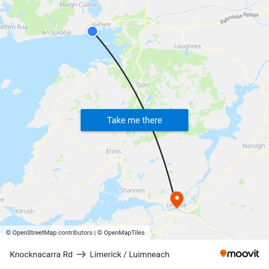 Knocknacarra Rd to Limerick / Luimneach map