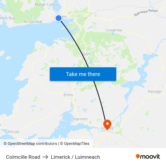 Colmcille Road to Limerick / Luimneach map