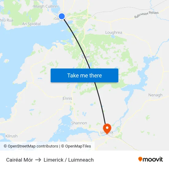 Cairéal Mór to Limerick / Luimneach map