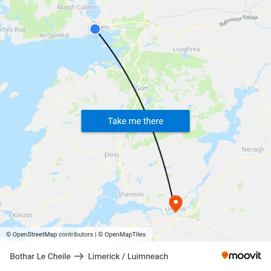 Bothar Le Cheile to Limerick / Luimneach map