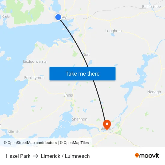 Hazel Park to Limerick / Luimneach map