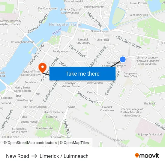 New Road to Limerick / Luimneach map
