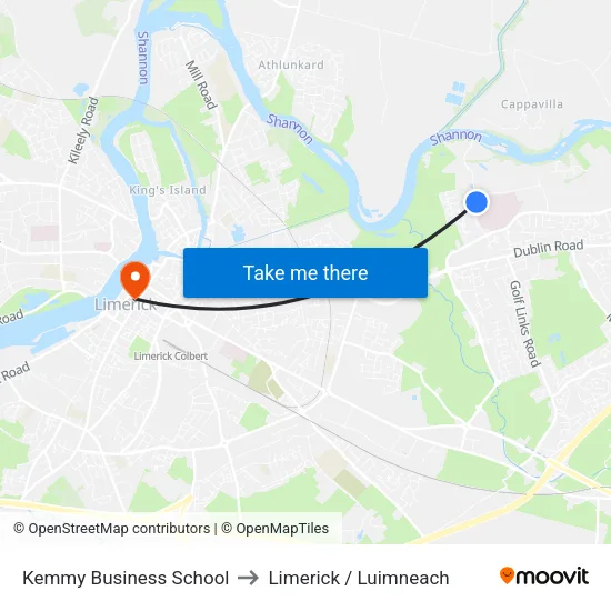 Kemmy Business School to Limerick / Luimneach map