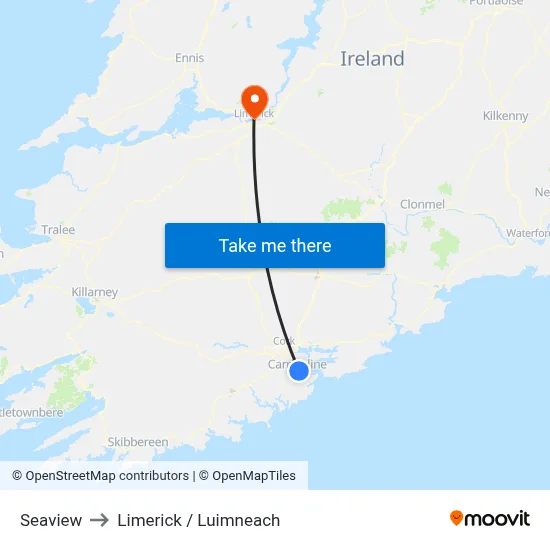 Seaview to Limerick / Luimneach map