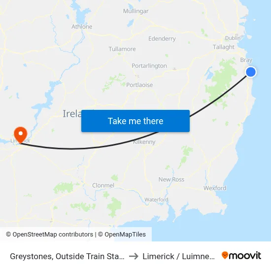 Greystones, Outside Train Station to Limerick / Luimneach map