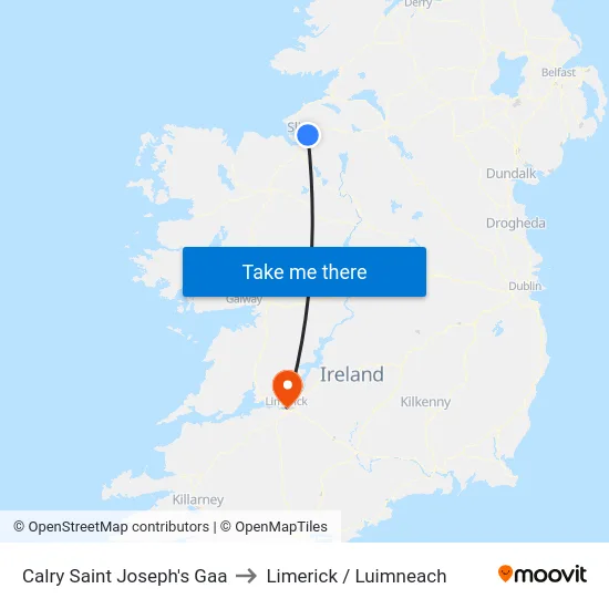 Calry Saint Joseph's Gaa to Limerick / Luimneach map