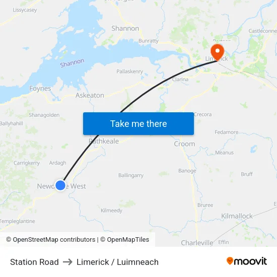 Station Road to Limerick / Luimneach map