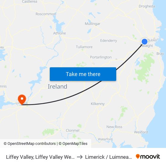 Liffey Valley, Liffey Valley West to Limerick / Luimneach map