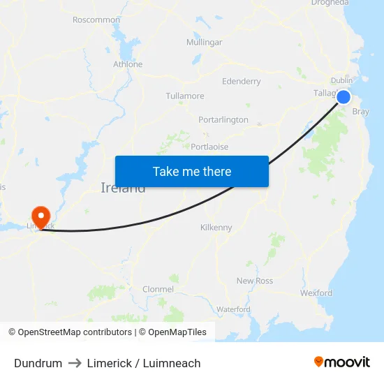 Dundrum to Limerick / Luimneach map