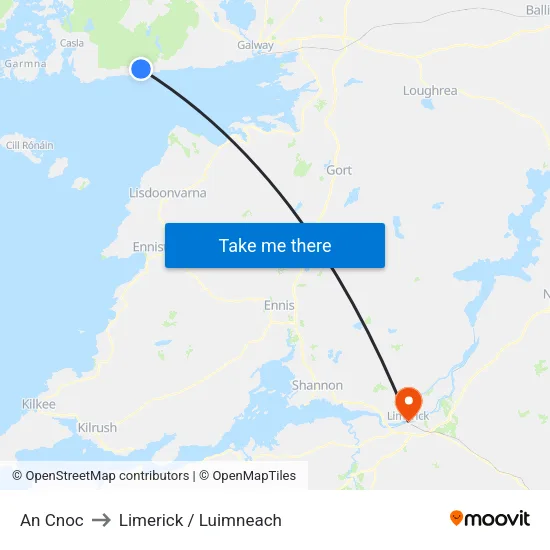 An Cnoc to Limerick / Luimneach map