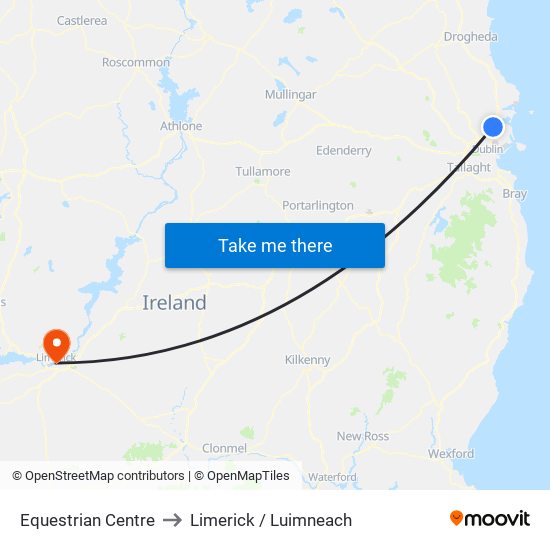 Equestrian Centre to Limerick / Luimneach map