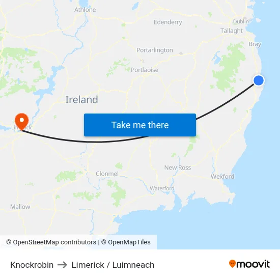 Knockrobin to Limerick / Luimneach map