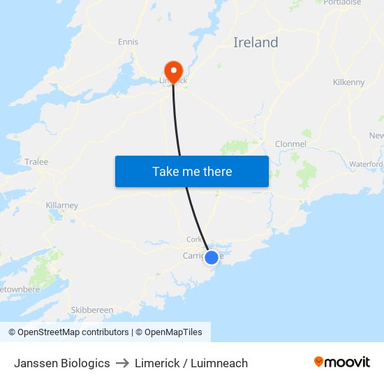 Janssen Biologics to Limerick / Luimneach map