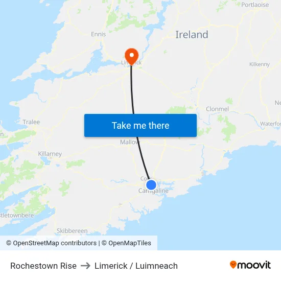 Rochestown Rise to Limerick / Luimneach map