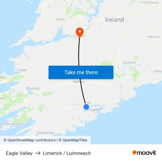 Eagle Valley to Limerick / Luimneach map