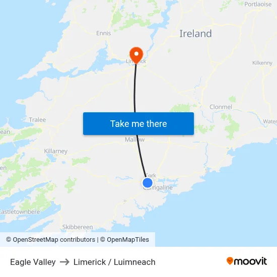 Eagle Valley to Limerick / Luimneach map