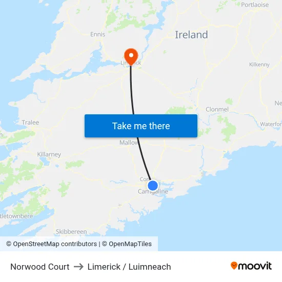 Norwood Court to Limerick / Luimneach map