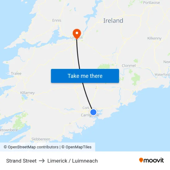 Strand Street to Limerick / Luimneach map