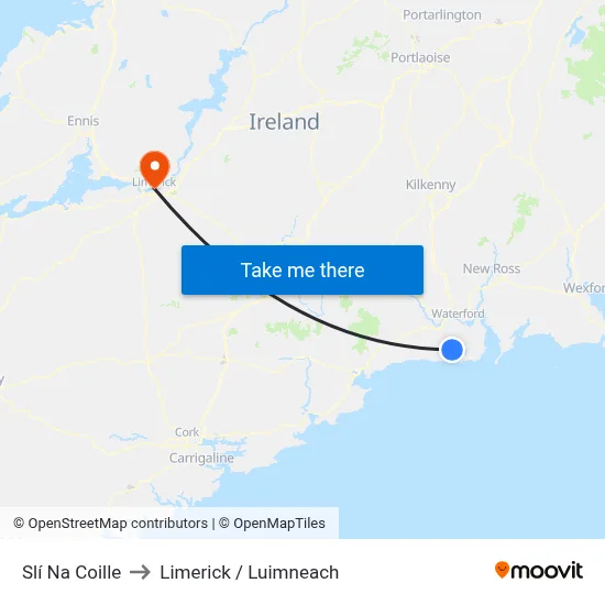 Slí Na Coille to Limerick / Luimneach map