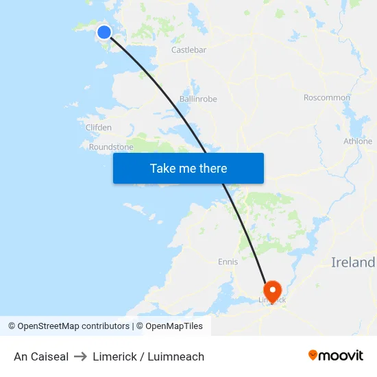 An Caiseal to Limerick / Luimneach map