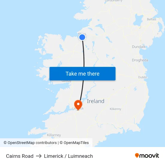 Cairns Road to Limerick / Luimneach map