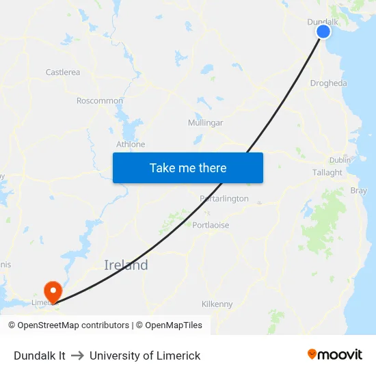 Dundalk It to University of Limerick map