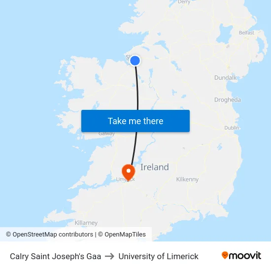 Calry Saint Joseph's Gaa to University of Limerick map