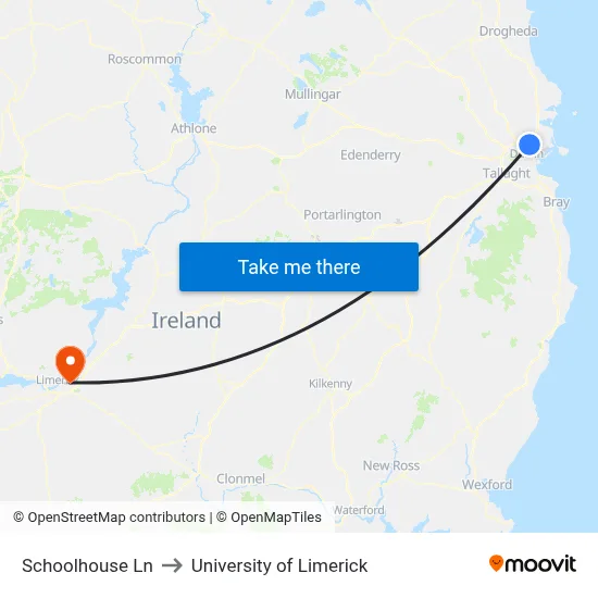 Schoolhouse Ln to University of Limerick map